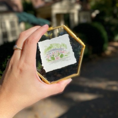 Personalized Watercolor House Portrait Christmas Ornament