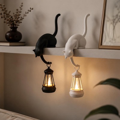 Cat Shelf Hook with Lantern