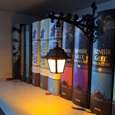 Gothic Bookshelf Lamp For Halloween, Book Lover Gift