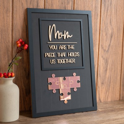 Personalized Mother's Day Wood Puzzle Sign Gift For Mom Grandma