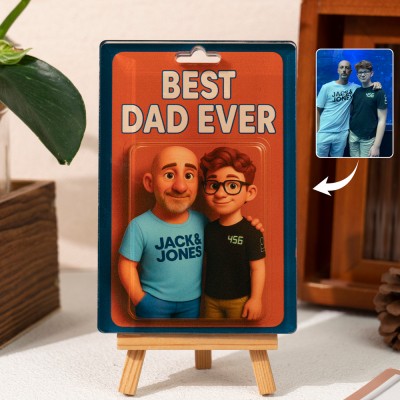 Custom Photo Dad And Kids Action Figure Acrylic Block Plaque For Father's Day Gift