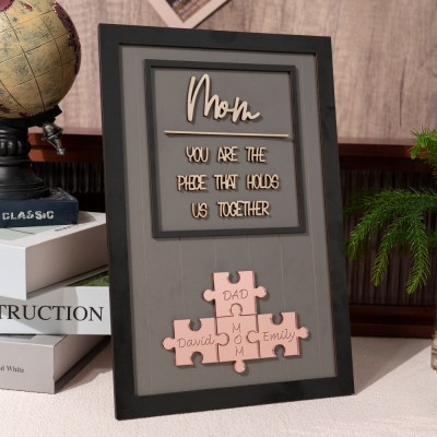 Custom Mom Wood Puzzle Sign Gift For Mother's Day