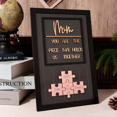 Custom Mom Wood Puzzle Sign Gift For Mother's Day