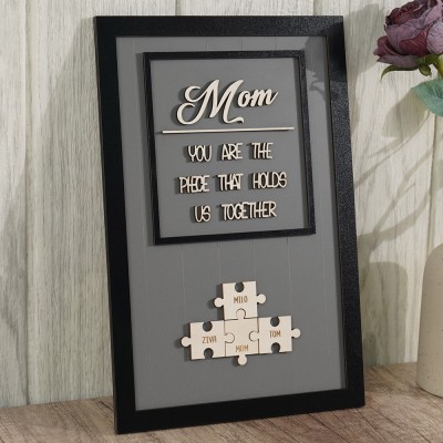 Mother's Day Wood Puzzle Sign Personalized Gift For Mom