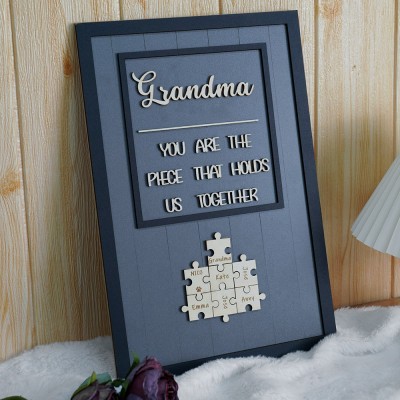 Mother's Day Wood Puzzle Sign Personalized Gift For Mom Grandma