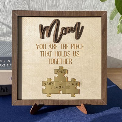 Mother's Day Wood Puzzle Sign Personalized Gift For Mom
